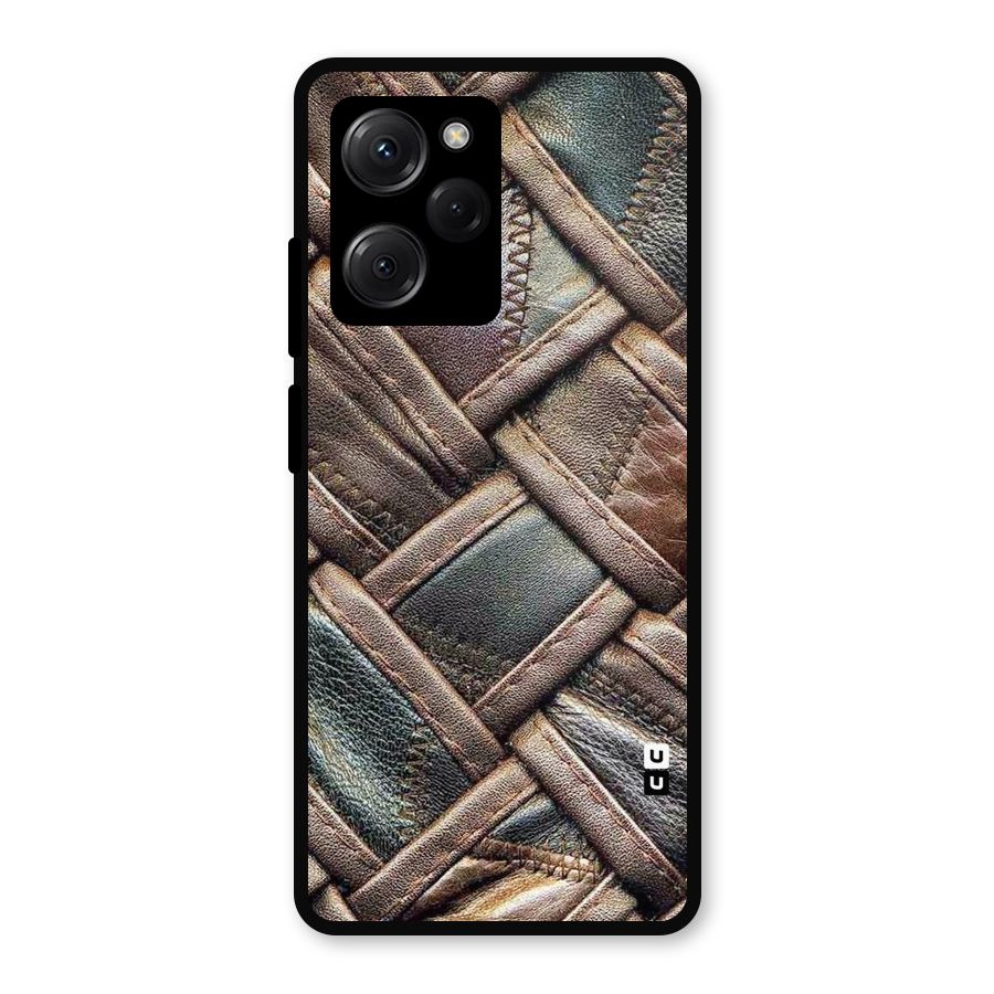 Classic Leather Belt Design Metal Back Case for Poco X5 Pro