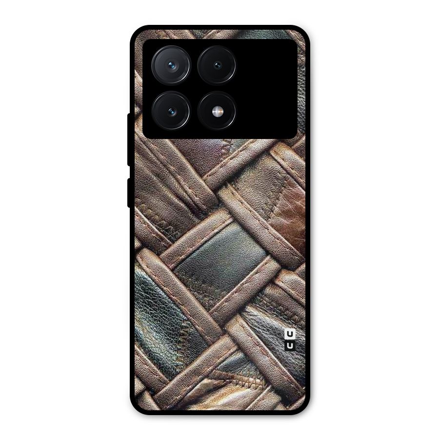 Classic Leather Belt Design Metal Back Case for Poco X6 Pro