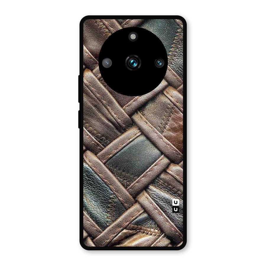 Classic Leather Belt Design Metal Back Case for Realme 11 Pro Plus