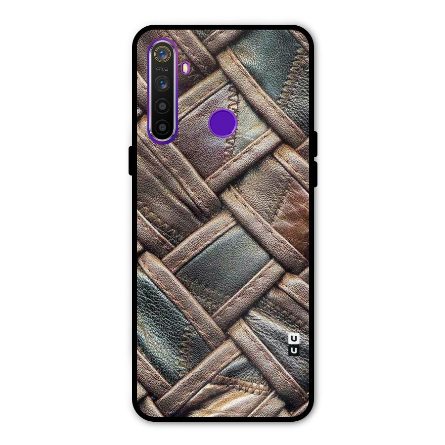Classic Leather Belt Design Metal Back Case for Realme 5i