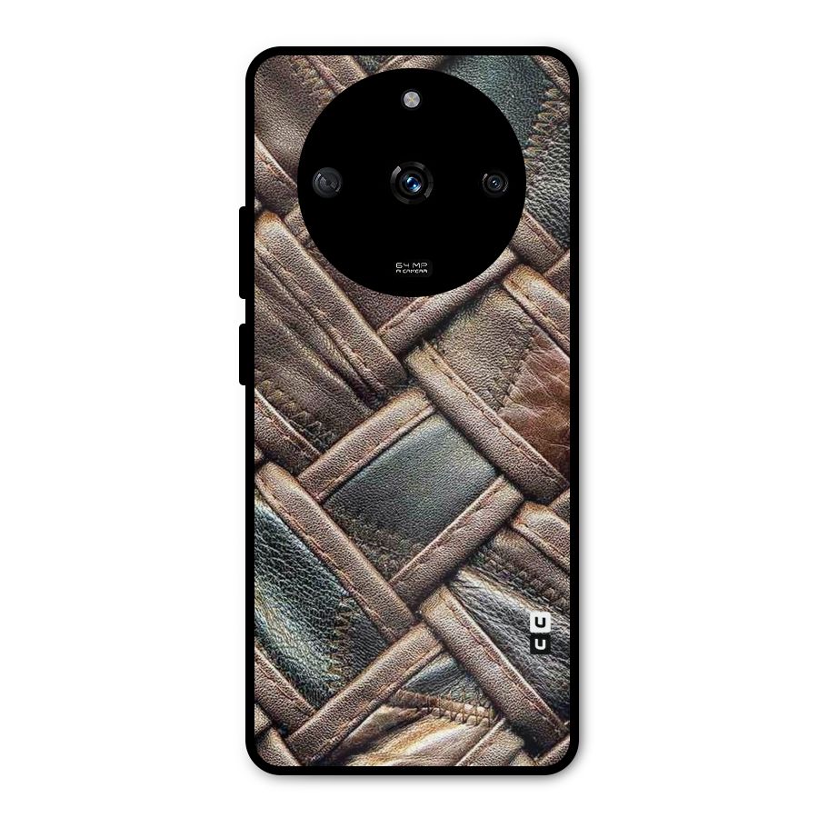 Classic Leather Belt Design Metal Back Case for Realme Narzo 60 5G