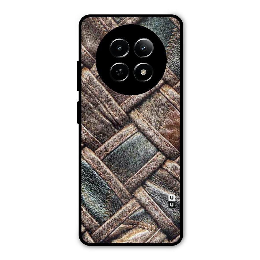 Classic Leather Belt Design Metal Back Case for Realme Narzo 70x 5G