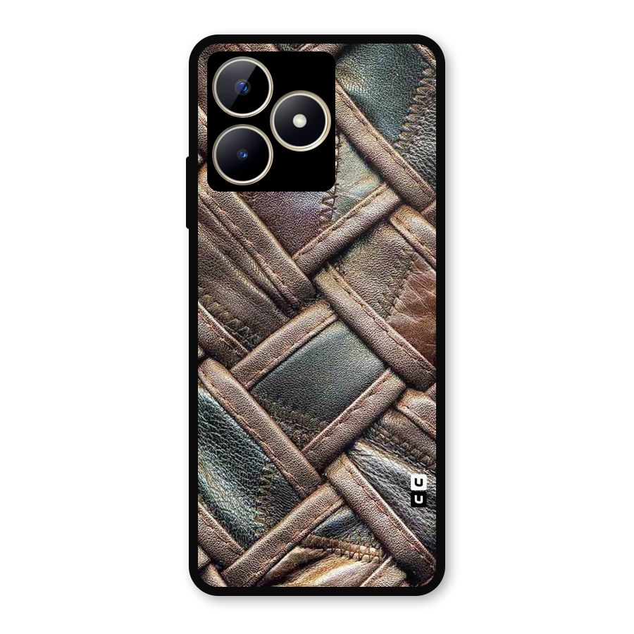 Classic Leather Belt Design Metal Back Case for Realme Narzo N53