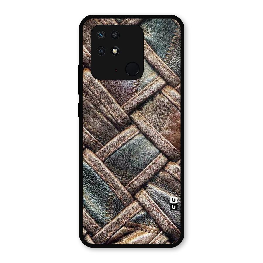 Classic Leather Belt Design Metal Back Case for Redmi 10 Power