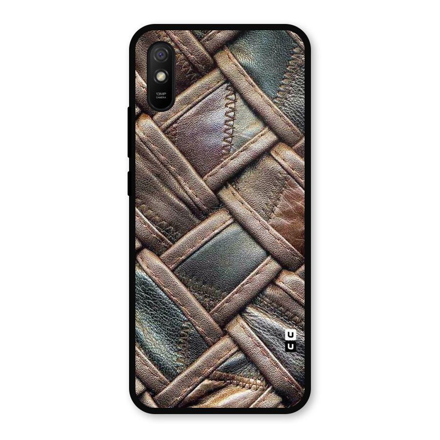 Classic Leather Belt Design Metal Back Case for Redmi 9a