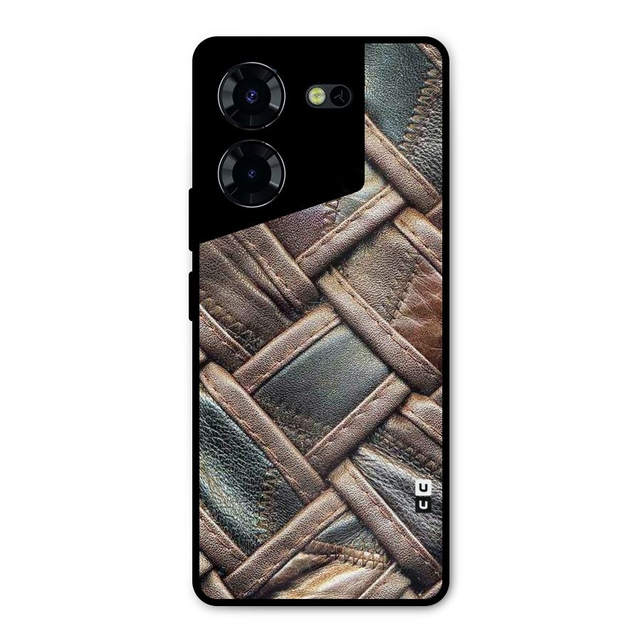 Classic Leather Belt Design Metal Back Case for Tecno Pova 5 Pro 5G