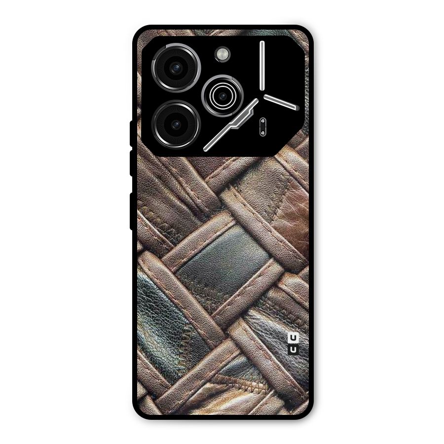 Classic Leather Belt Design Metal Back Case for Tecno Pova 6 Pro