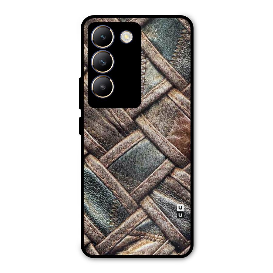 Classic Leather Belt Design Metal Back Case for Vivo T3 5G