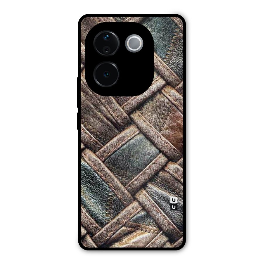Classic Leather Belt Design Metal Back Case for Vivo T3 Pro