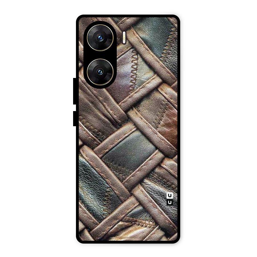 Classic Leather Belt Design Metal Back Case for Vivo V29e