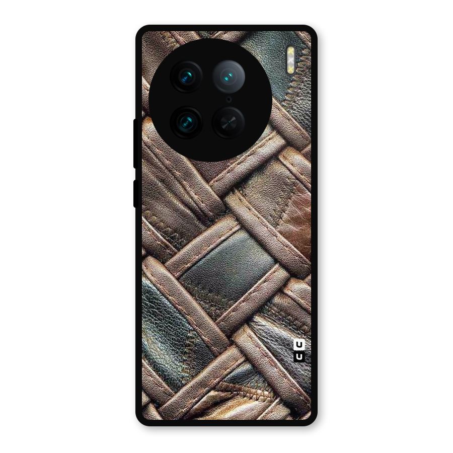 Classic Leather Belt Design Metal Back Case for Vivo X90 Pro