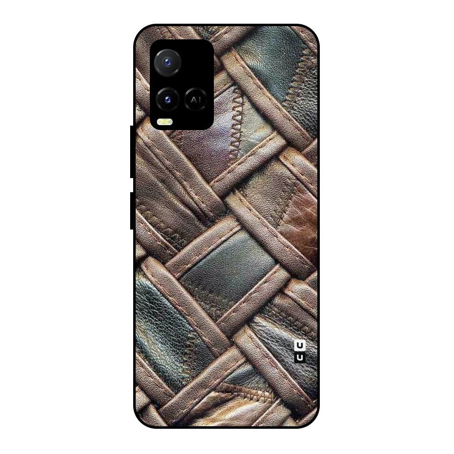 Classic Leather Belt Design Metal Back Case for Vivo Y21