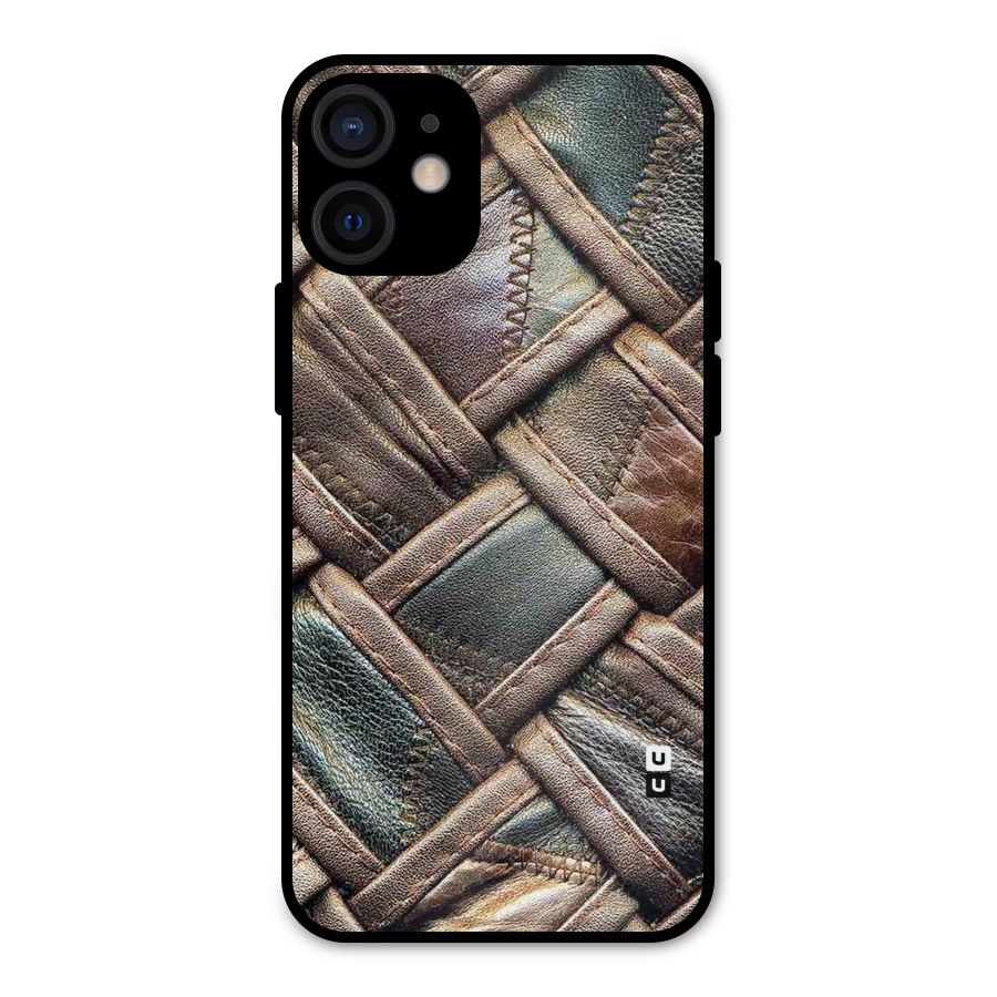 Classic Leather Belt Design Metal Back Case for iPhone 12 Mini