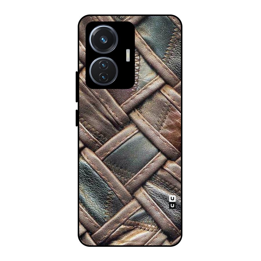 Classic Leather Belt Design Metal Back Case for iQOO Z6 44W