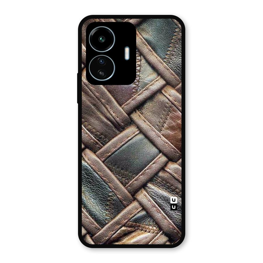 Classic Leather Belt Design Metal Back Case for vivo iQOO Z6 Lite 5G