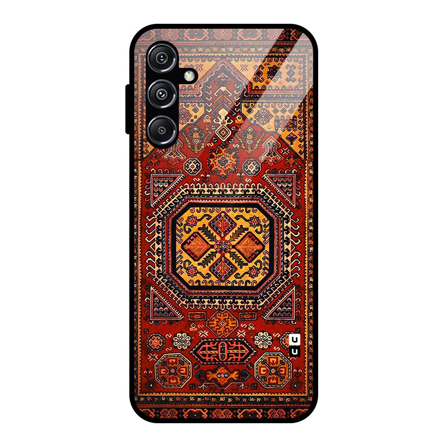 Classic Luxury Carpet Pattern Glass Back Case for Galaxy M34 5G