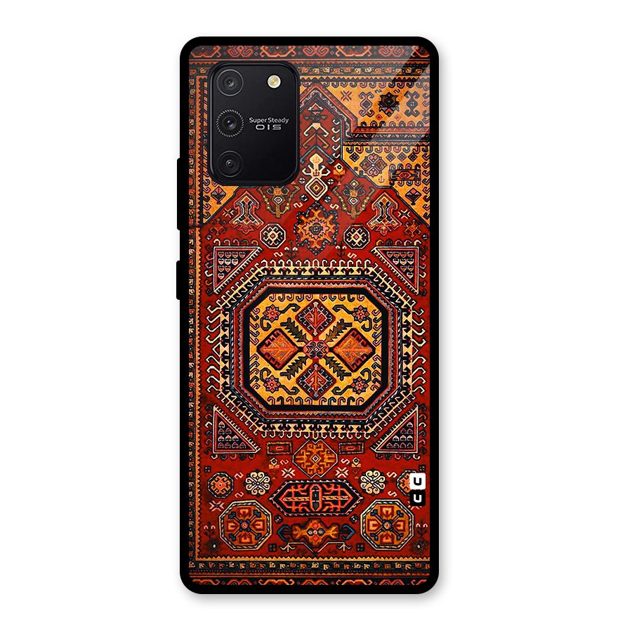Classic Luxury Carpet Pattern Glass Back Case for Galaxy S10 Lite