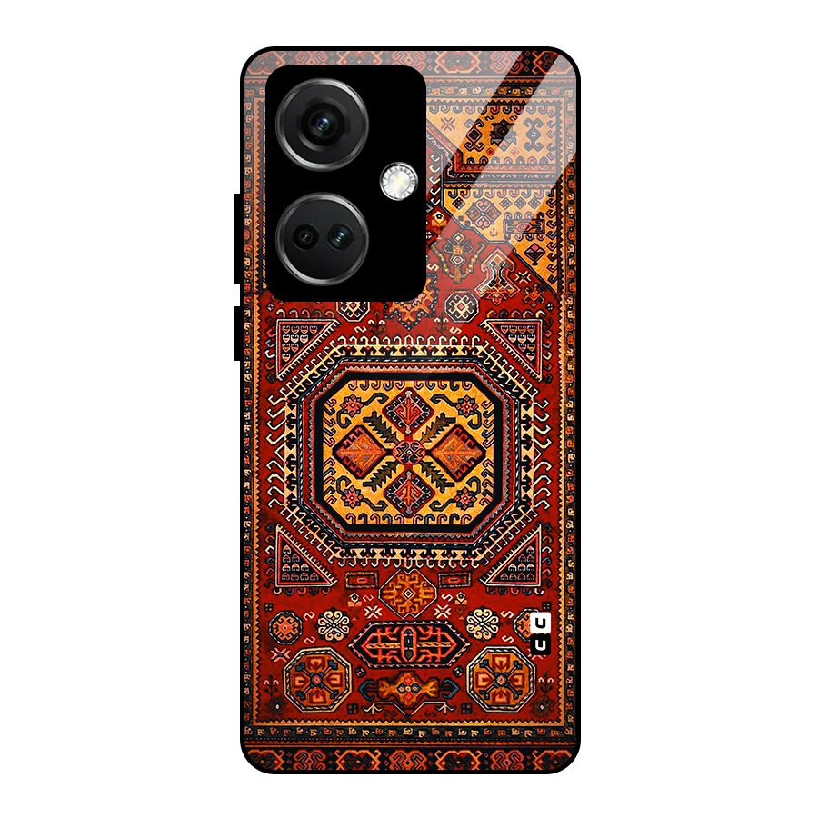 Classic Luxury Carpet Pattern Glass Back Case for OnePlus Nord CE 3 5G