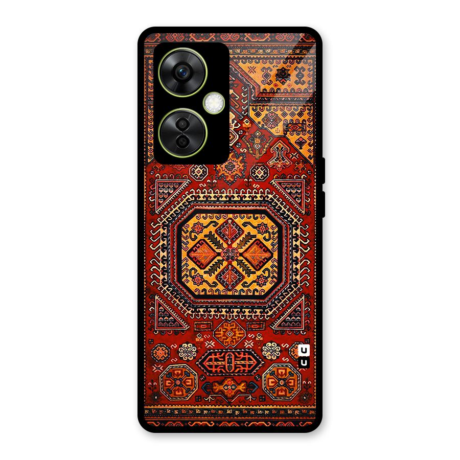 Classic Luxury Carpet Pattern Glass Back Case for OnePlus Nord CE 3 Lite