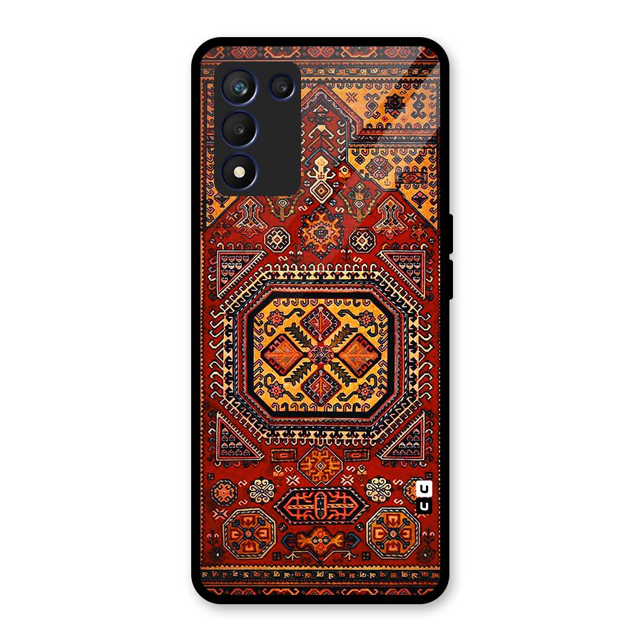 Classic Luxury Carpet Pattern Glass Back Case for Realme 9 5G Speed