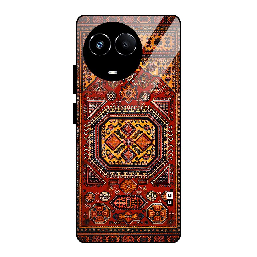 Classic Luxury Carpet Pattern Glass Back Case for Realme Narzo 60X