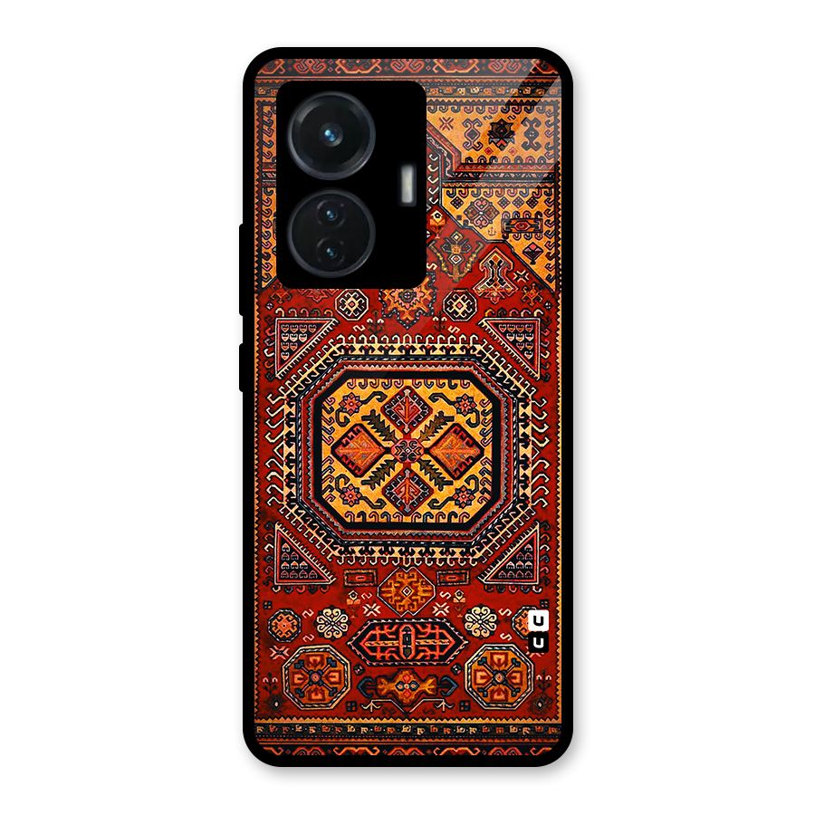 Classic Luxury Carpet Pattern Glass Back Case for Vivo T1 44W