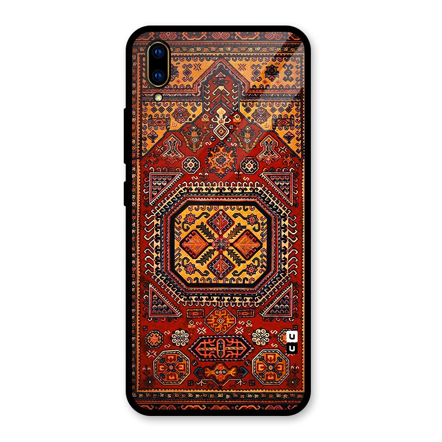 Classic Luxury Carpet Pattern Glass Back Case for Vivo V11 Pro