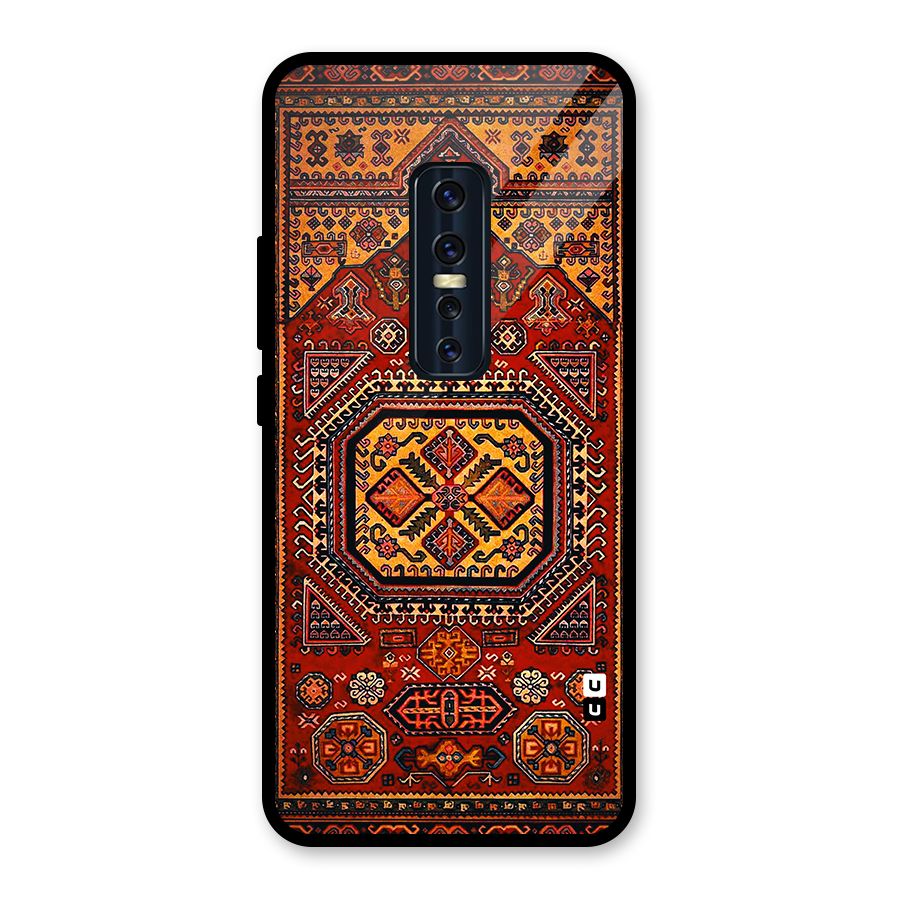 Classic Luxury Carpet Pattern Glass Back Case for Vivo V17 Pro