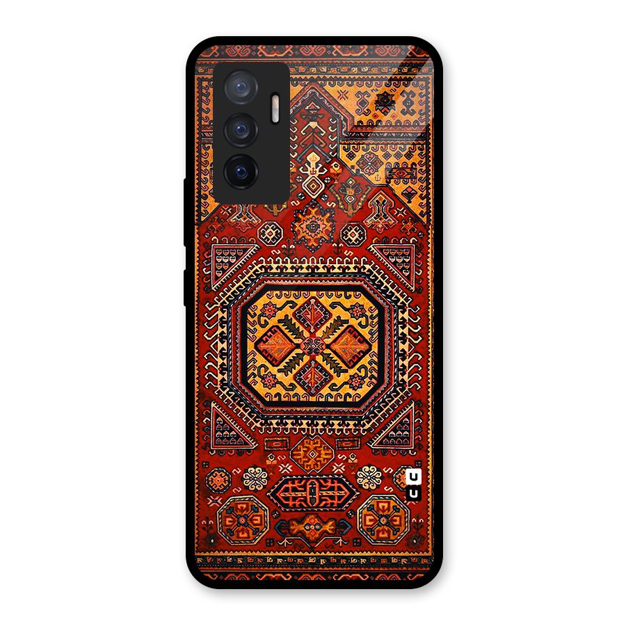 Classic Luxury Carpet Pattern Glass Back Case for Vivo V23e