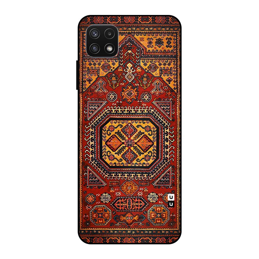 Classic Luxury Carpet Pattern Metal Back Case for Galaxy A22 5G