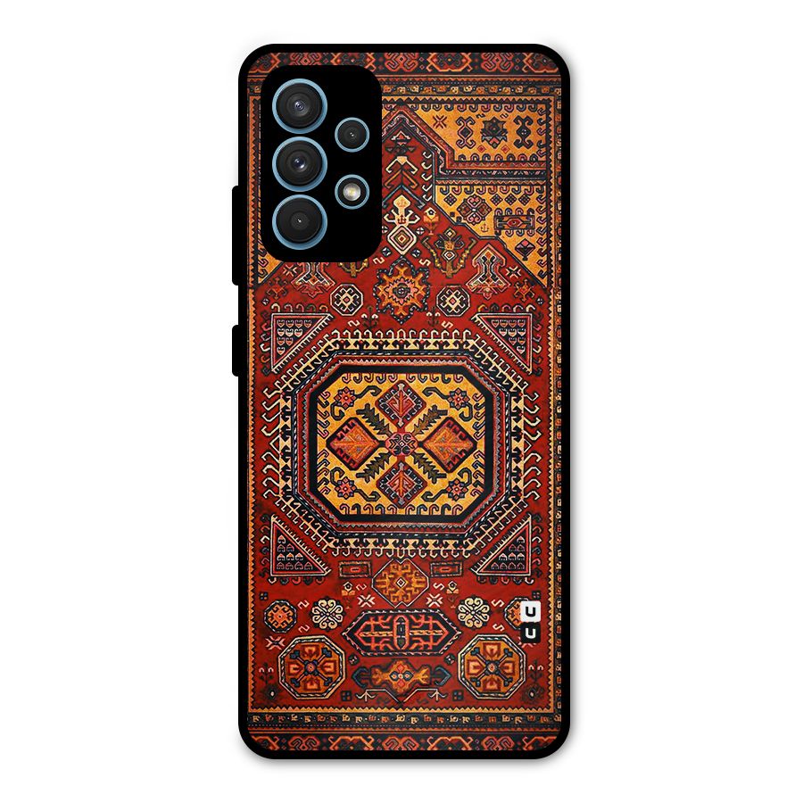 Classic Luxury Carpet Pattern Metal Back Case for Galaxy A32