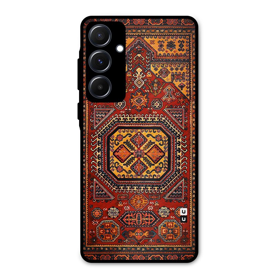 Classic Luxury Carpet Pattern Metal Back Case for Galaxy A55