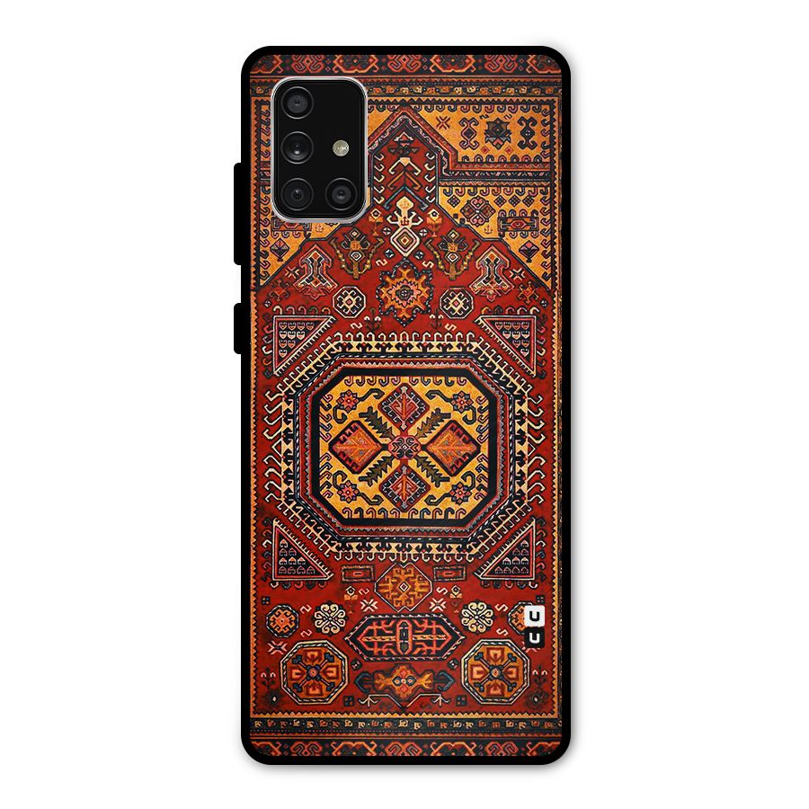 Classic Luxury Carpet Pattern Metal Back Case for Galaxy A71