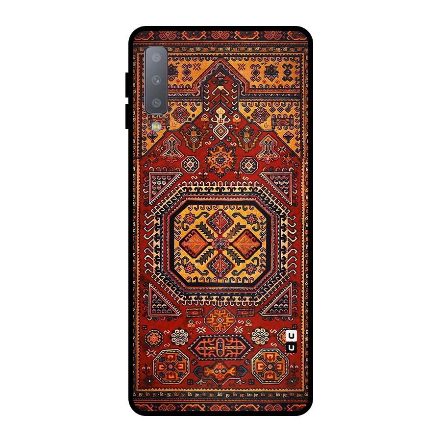 Classic Luxury Carpet Pattern Metal Back Case for Galaxy A7 (2018)