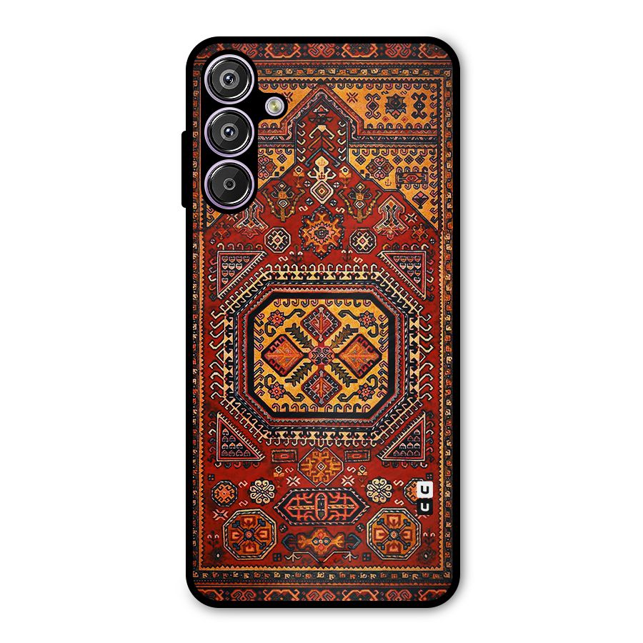 Classic Luxury Carpet Pattern Metal Back Case for Galaxy M15