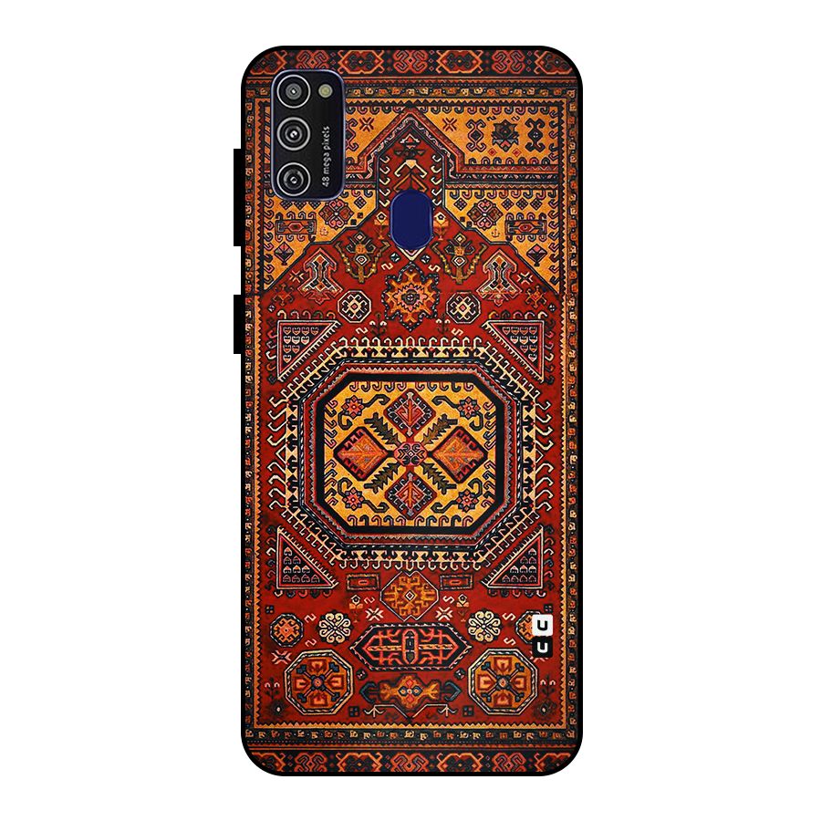 Classic Luxury Carpet Pattern Metal Back Case for Galaxy M30s