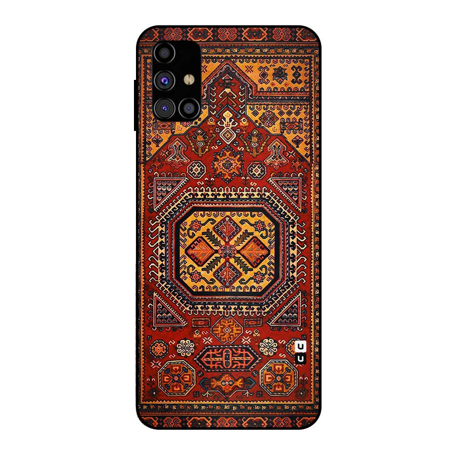 Classic Luxury Carpet Pattern Metal Back Case for Galaxy M31s
