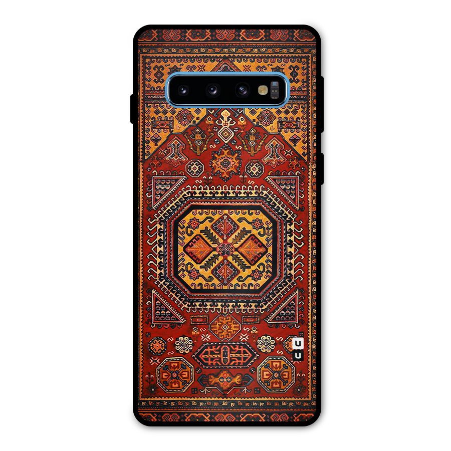Classic Luxury Carpet Pattern Metal Back Case for Galaxy S10