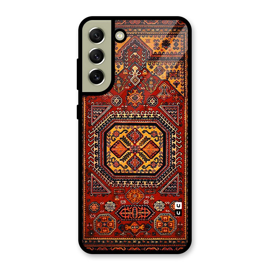 Classic Luxury Carpet Pattern Metal Back Case for Galaxy S21 FE 5G (2023)