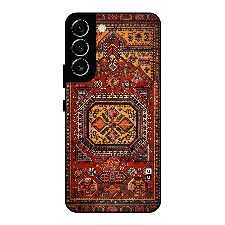 Classic Luxury Carpet Pattern Metal Back Case for Galaxy S22 5G