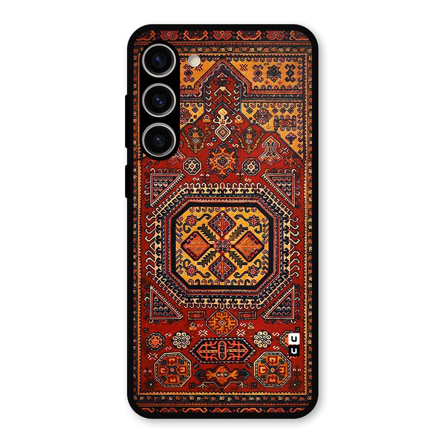 Classic Luxury Carpet Pattern Metal Back Case for Galaxy S23 Plus