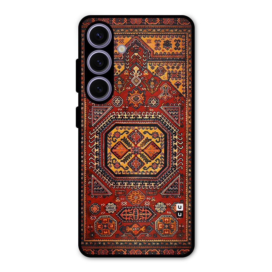 Classic Luxury Carpet Pattern Metal Back Case for Galaxy S24