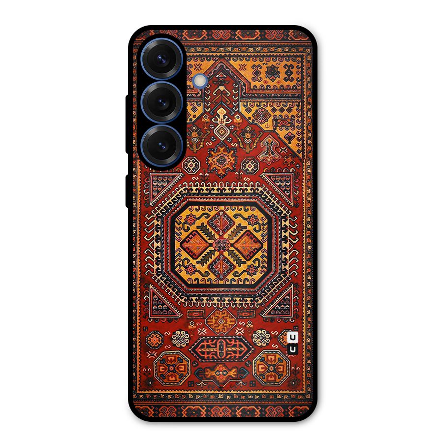 Classic Luxury Carpet Pattern Metal Back Case for Galaxy S25