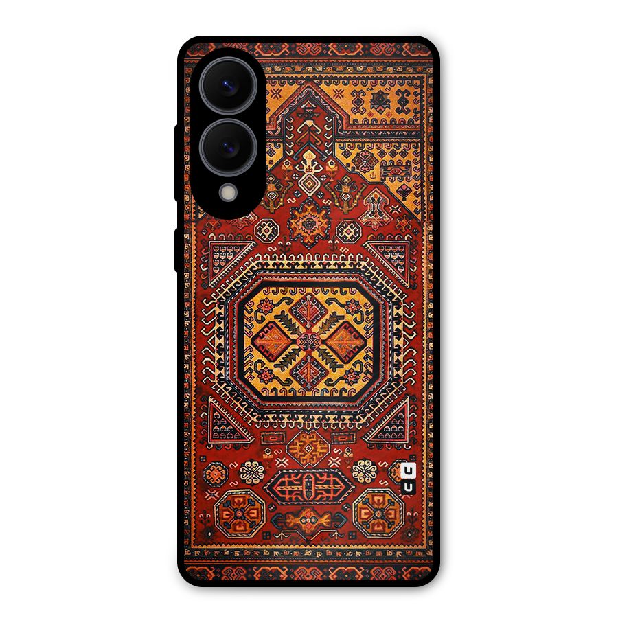 Classic Luxury Carpet Pattern Metal Back Case for Galaxy S25 Edge