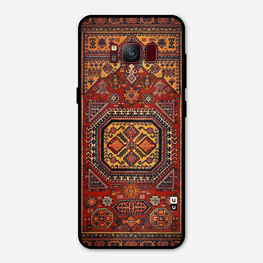 Classic Luxury Carpet Pattern Metal Back Case for Galaxy S8