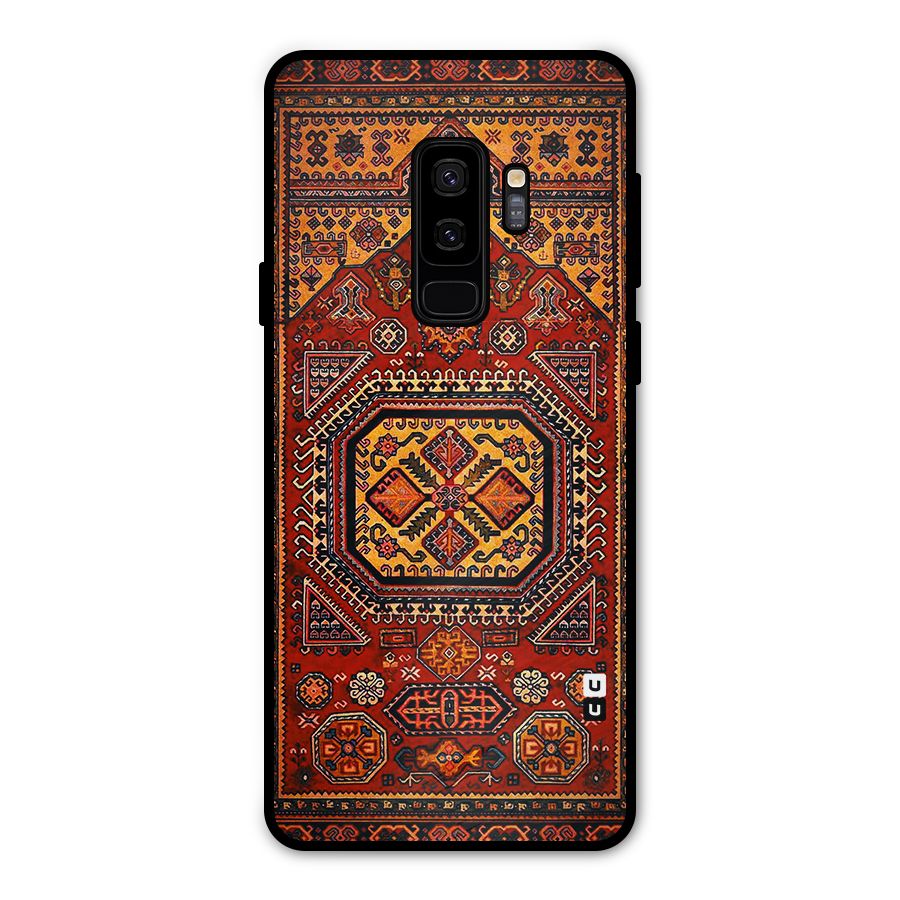 Classic Luxury Carpet Pattern Metal Back Case for Galaxy S9 Plus