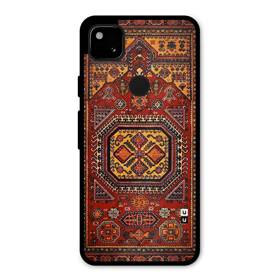 Classic Luxury Carpet Pattern Metal Back Case for Google Pixel 4a