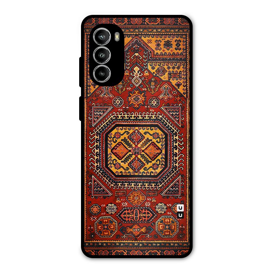 Classic Luxury Carpet Pattern Metal Back Case for Moto G52