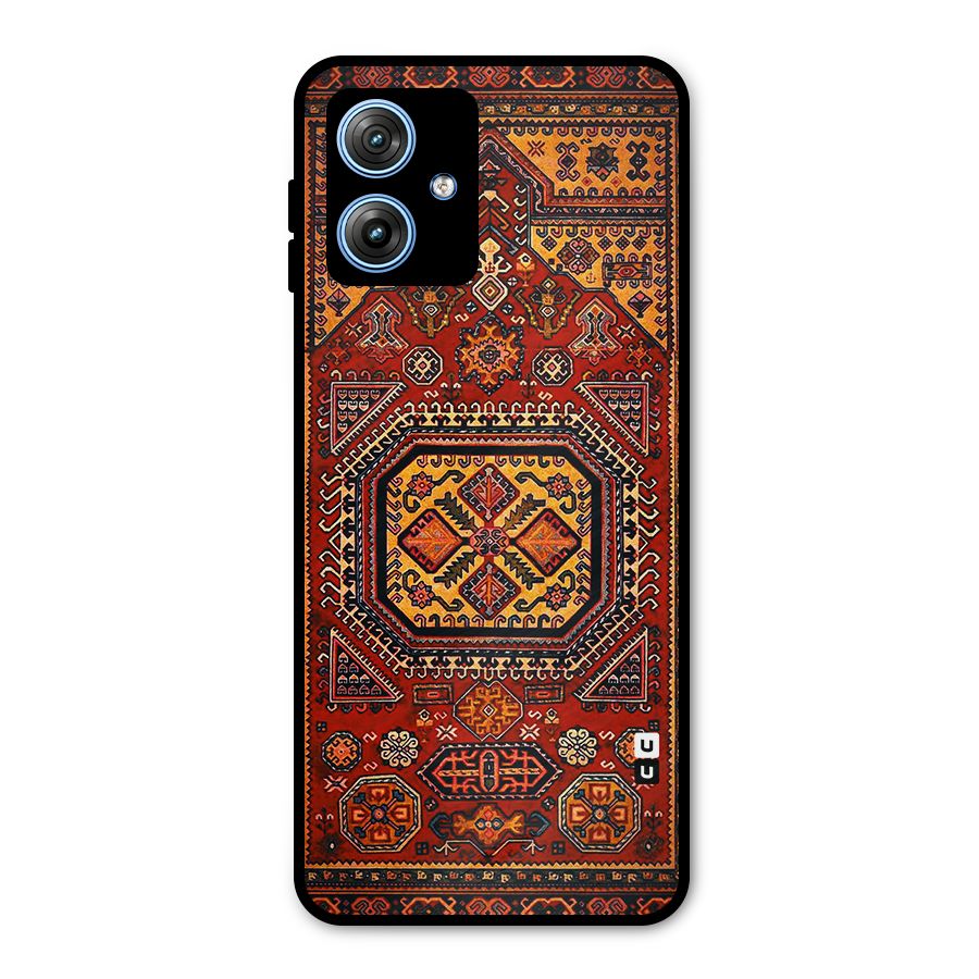 Classic Luxury Carpet Pattern Metal Back Case for Moto G54