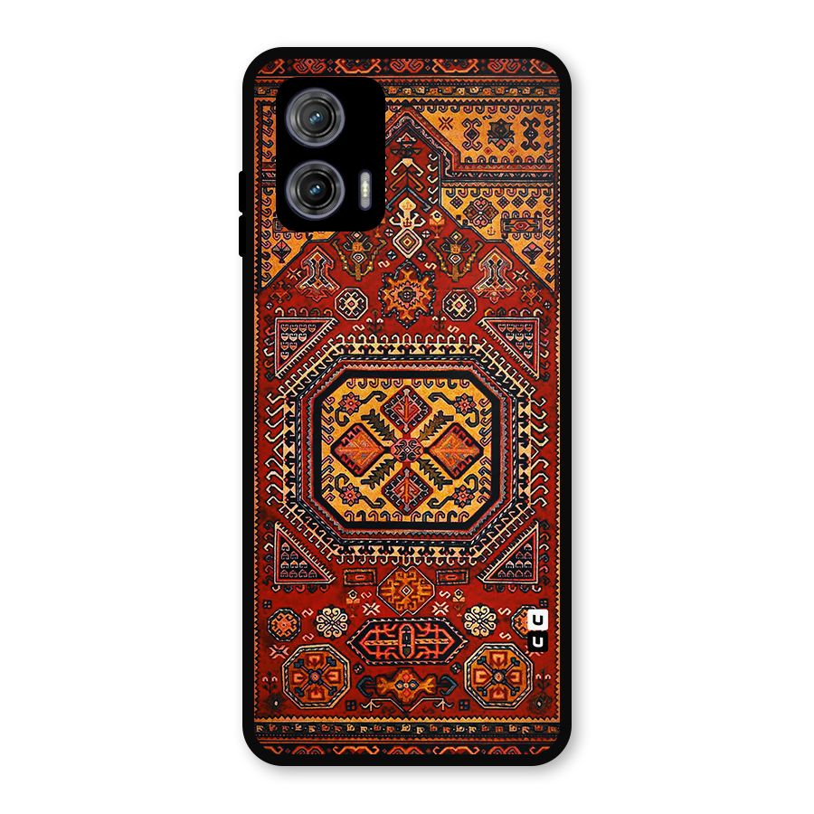 Classic Luxury Carpet Pattern Metal Back Case for Moto G73